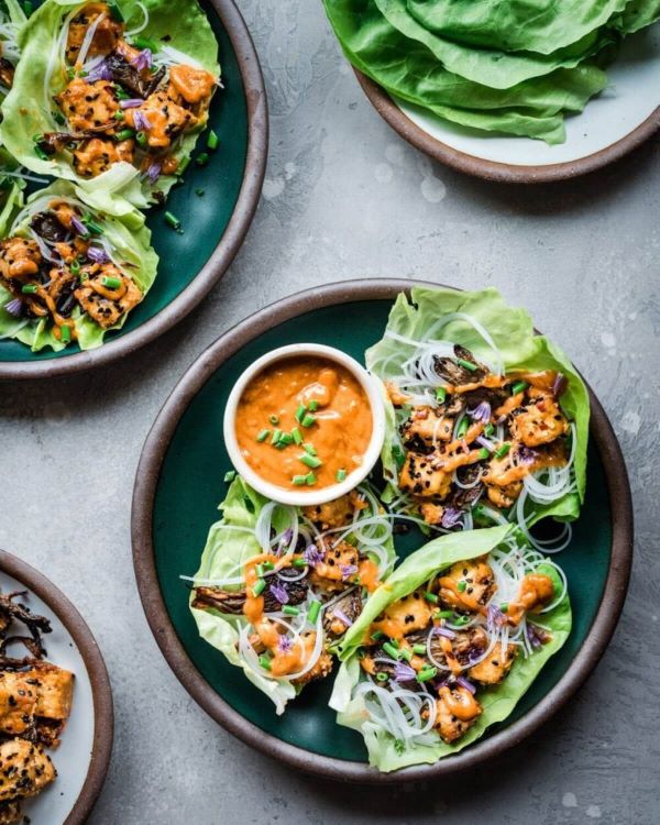 tofu mushroom lettuce wrap